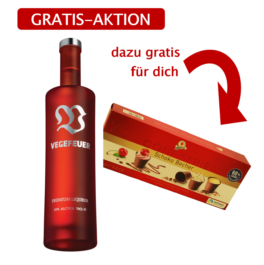 Meisterschaft Aktion: VEGEFEUER 0,7L & gratis 12 Schokobecher